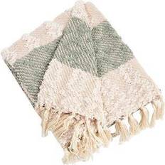 Saro Lifestyle Nubby Design Striped Blankets Green (152.4x127cm)