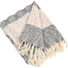 Saro Lifestyle Nubby Design Striped Blankets Grey (152.4x127cm)