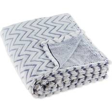 Design Imports Chevron Plush Blankets Blue (152.4x127cm)