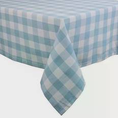 Checkered Tablecloths DII Buffalo Tablecloth White, Blue (132.08x132.08)