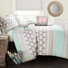 Lush Decor Elephant Bedspread Pink, Blue (218.44x218.44cm)
