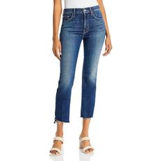 Mother The Insider High Rise Crop Step Fray Bootcut Jeans - Girl Crush