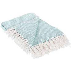 DII Woven Throw Blankets Blue (152.4x127cm)