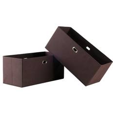 Winsome 2pc Torino Folding Fabric Chocolate Basket 23" 2pcs