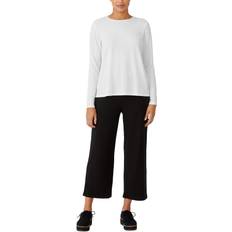 Eileen Fisher Women's Crewneck Long-Sleeve Top Plus Sizes - White