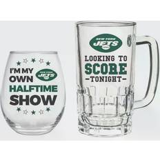 With Handles Wine Glasses Evergreen Enterprises New York Jets Wine Glass 2pcs