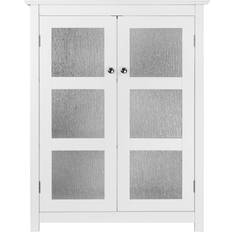 Teamson Home Connor Mueble De Baño De Madera 2 Puerta De Vidrio Blanco ELG-580 Armario 66x86.4cm