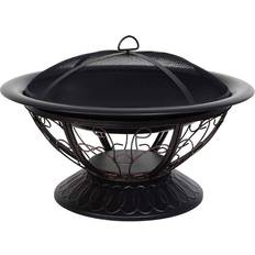 OutSunny Hogueras OutSunny Round Garden Firepit w/ Poker Black & Bronze