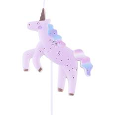 Rose Bougies de gâteau PME Unicorn Fødselsdagslys