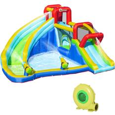 Water Slide OutSunny 5 in 1 Water Slide Bounce House Water Park Jumping Castle