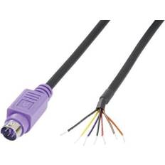 BKL Electronic 0204097 Mini DIN connector Plug, straight Number of pins: 6 Violet 1 pc(s)