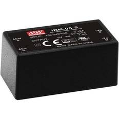 Strømforsyninger på tilbud Mean Well IRM-05-12, 5 W, 85 264 V, ITE EN/UL/IEC 60950, Sort, 25,4 mm, 45,7 mm