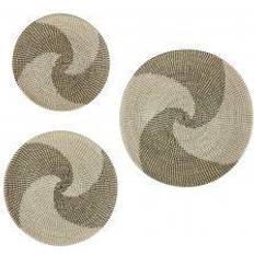 Wallpapers Set of 3 Beige Dried Plant Material Contemporary Abstract Wall Decor, 29" 24" 20"