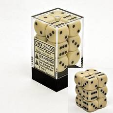 Manufacturing 25600 Opaque Ivory With Black 16 mm Six Sided Dice Set Of 12