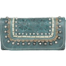 American West Blue Ridge Ladies Tri-Fold Wallet - Dark Turquoise