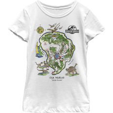 Fifth Sun Girl's Jurassic World Isla Nublar Map Graphic T-shirt - White