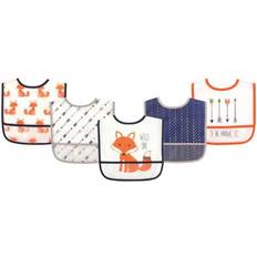 Food Bibs Hudson Peva Fox Drooler Bib Set Orange 5-pack