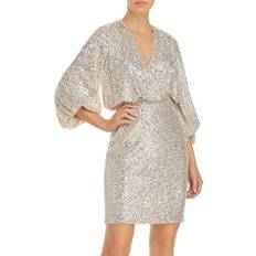 Sequins - Short Dresses Eliza J Long Sleeved Sequinned Dress - Silver