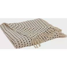 Saro Lifestyle Stitch Line Blankets Beige (152.4x127cm)