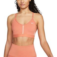 Nike Dri-FIT Indy Light-Support Padded V-Neck Sports Bra - Madder Root/Light Madder Root/White