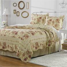 Quilts Greenland Home Fashions Antique Rose Quilts White (223.52x172.72)