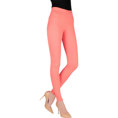 MeMoi Pants-Style Cotton Blend Legging - Coral