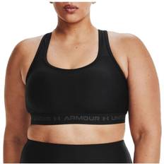 Medium Support Bras Under Armour Mid Crossback Sports Bra Women - Black/Jet Gray