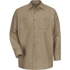 Red long sleeve shirt Red Kap Industrial Long Sleeve Work Shirt - Khaki