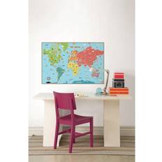 World map wallpaper WallPops Kids World Map Wall Decal, Multi-color