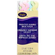 Ribbons, Tapes & Trims Pastel Jumbo Printed Rickrack 5/8 inches X2-1/2yd