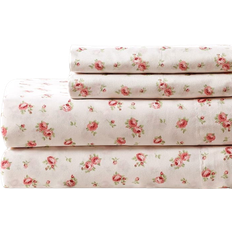 Rectangle Bed Sheets Modern Threads Rose Printed Bed Sheet White (243.8x205.7)