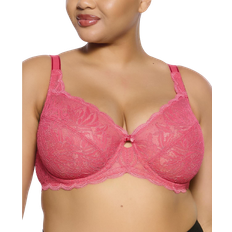 Felina Peridot Unlined Lace Bra - Coral