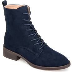 Faux Leather Ankle Boots Journee Collection Vienna - Navy