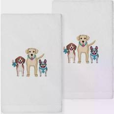 Linum Home Textiles Dogs Embroidered Guest Towel White (76.2x40.64cm)