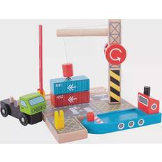 Train Accessories Bigjigs Container Shipping Yard Wooden Train Accessory