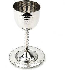 Silver Wine Glasses Classic Touch Beaded Kiddush Wine Glass