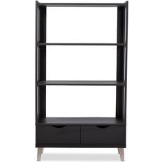 Brown Book Shelves Baxton Studio Kalien Book Shelf 62.4"