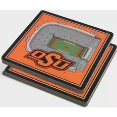 Orange Coasters YouTheFan Oklahoma State Cowboys 3D StadiumViews Coaster 2pcs