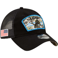 Detroit lions New Era Detroit Lions 2021 Salute To Service Trucker 9Twenty Adjustable Hat - Black