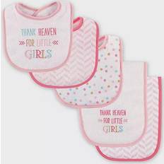 Luvable Friends Luvable Friends 5-Pack "Thank Heaven for Little Girls" Bib and Burp Cloth Set