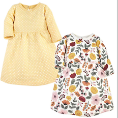 Hudson Fall Botanical Long Sleeve Dresses - Yellow