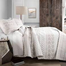 Lush Decor Hygge Geo Quilts White, Beige (274.32x233.68cm)