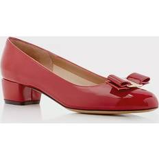 Low Heel - Women Heels & Pumps Ferragamo Vara - Rosso/Gold Patent Leather