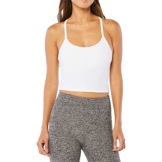 Spacedye Slim Racerback Cropped Tank Top - Cloud White
