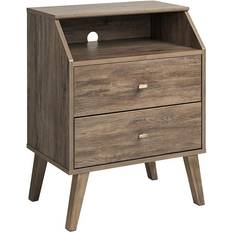 Prepac Milo Mid Century Modern 2-Drawer Bedside Table 40.6x57.2cm