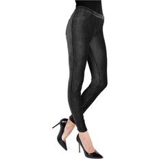 3XL - Slim Tights MeMoi Thin-Rib Corduroy Leggings - Black