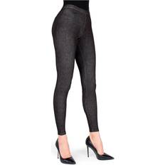 MeMoi High-Waisted Skinny Jean Leggings - Black