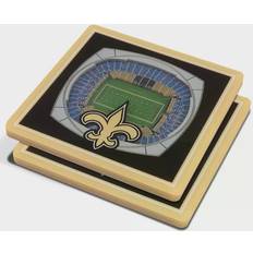 Beige Coasters YouTheFan New Orleans Saints 3D StadiumViews Coaster 2pcs