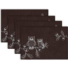 Design Imports Embroidered Owls Place Mat Brown (48.26x33.02)