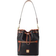 Water Resistant Bucket Bags Dooney & Bourke Pebble Grain Drawstring Bag - Black